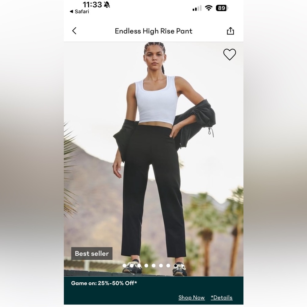 Athleta Endless High Rise Black Pant -Size 12